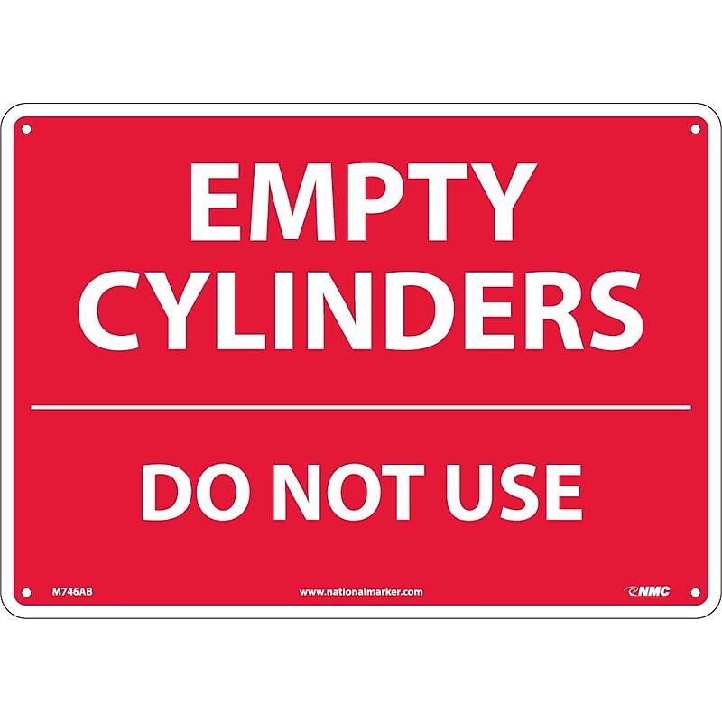 Empty Cylinders Do Not Use, 10X14, .040 Aluminum image 1