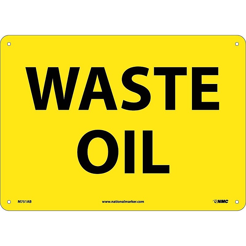 Notice Signs; Waste Oil, 10X14, .040 Aluminum image 1