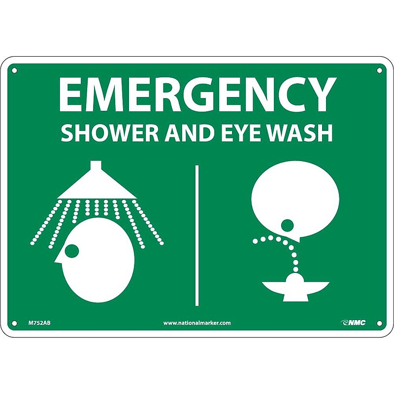 Emergency Shower & Eye (Graphics), 10X14, .040 Aluminum image 1