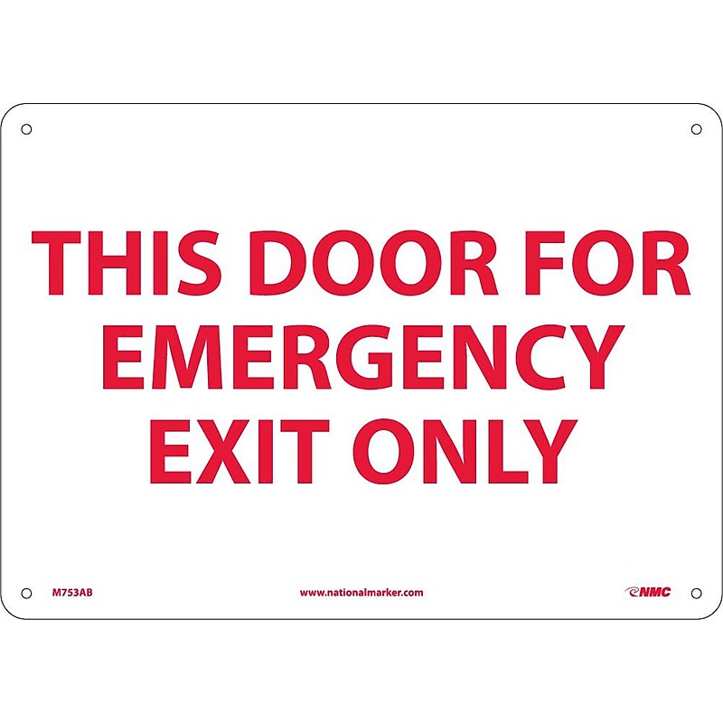 This Door For Emergency Exit Only, 10X14, .040 Aluminum image 1