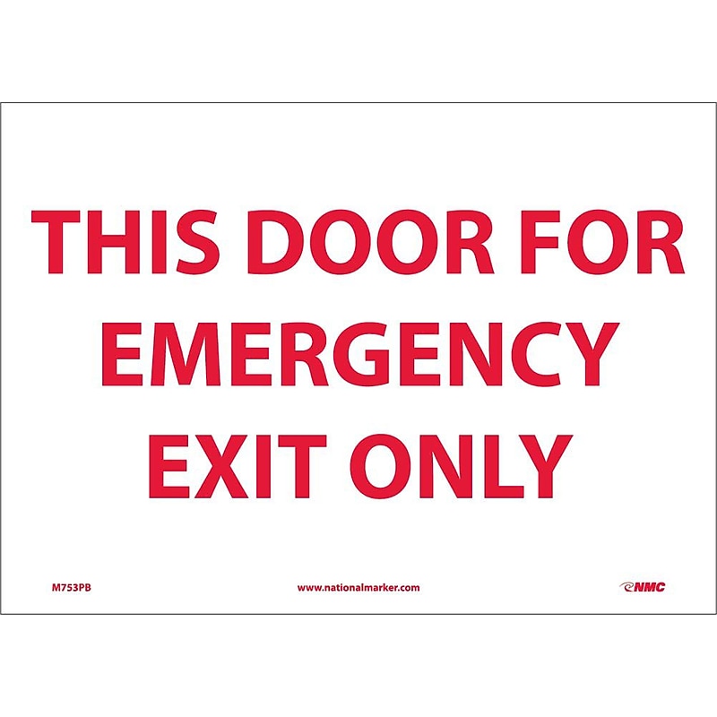 This Door For Emergency Exit Only, 10X14, Adhesive Vinyl image 1