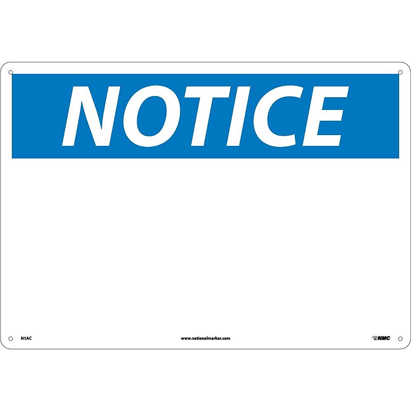 Notice Signs; Blank, 14X20, .040 Aluminum image 1