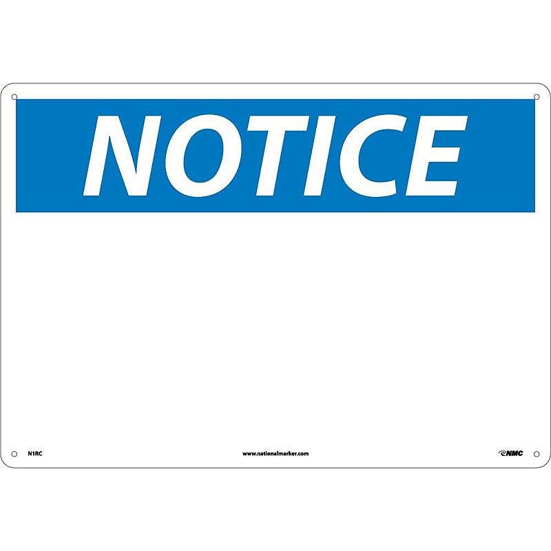 (Blank), 14X20, Rigid Plastic, Notice Sign image 1