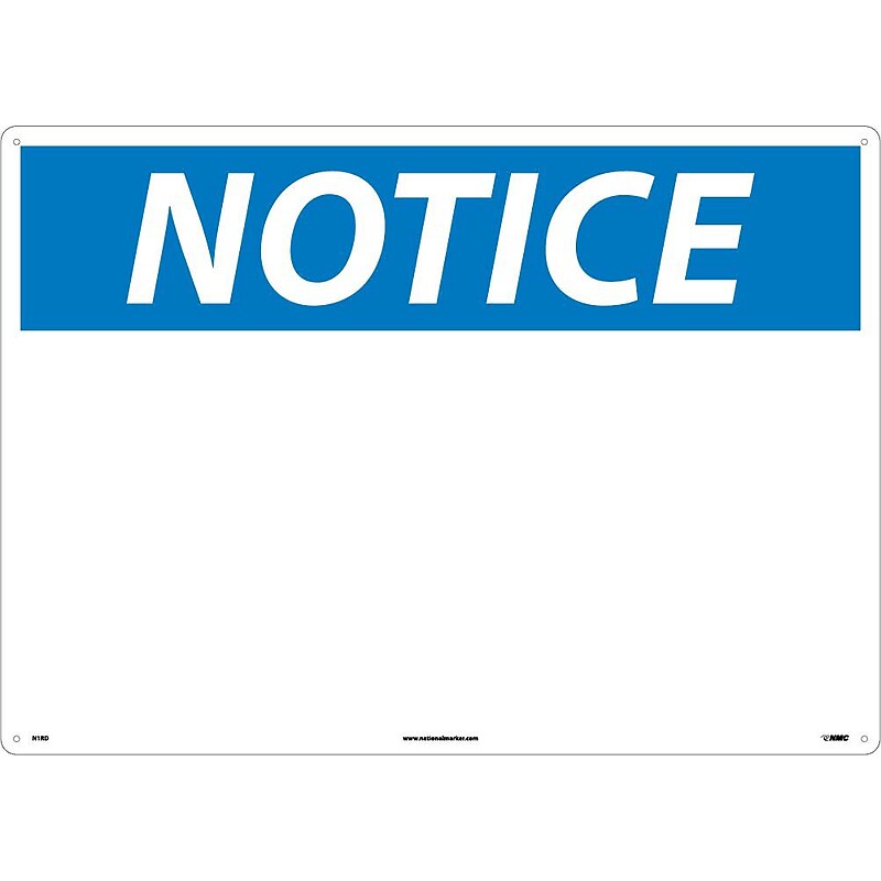 Notice Signs; Blank, 20X28, Rigid Plastic image 1