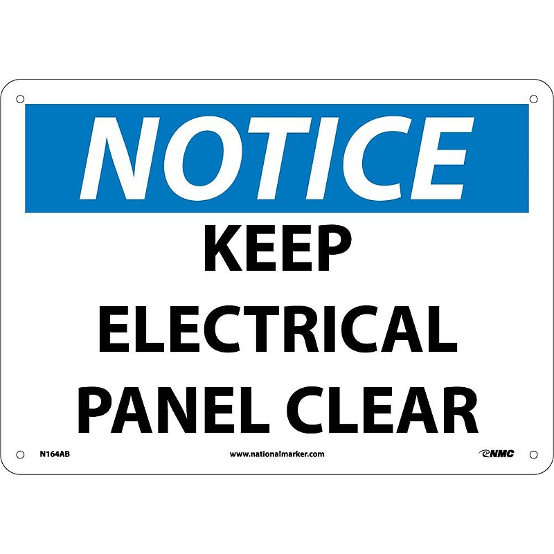 Notice Signs; Keep Electrical Panel Clear, 10X14, .040 Aluminum image 1