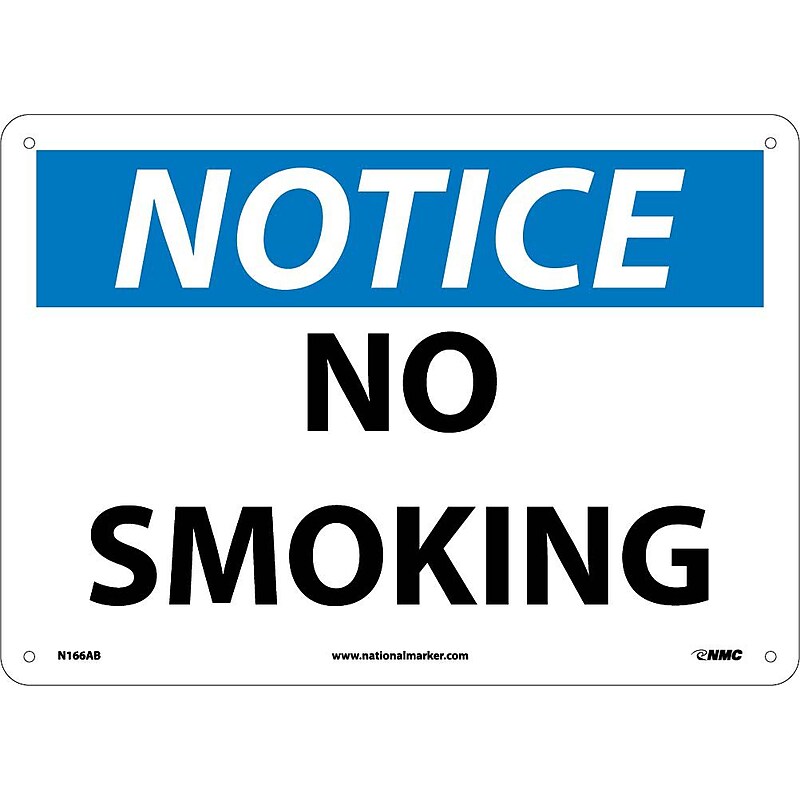 No Smoking, 10X14, .040 Aluminum, Notice Sign image 1
