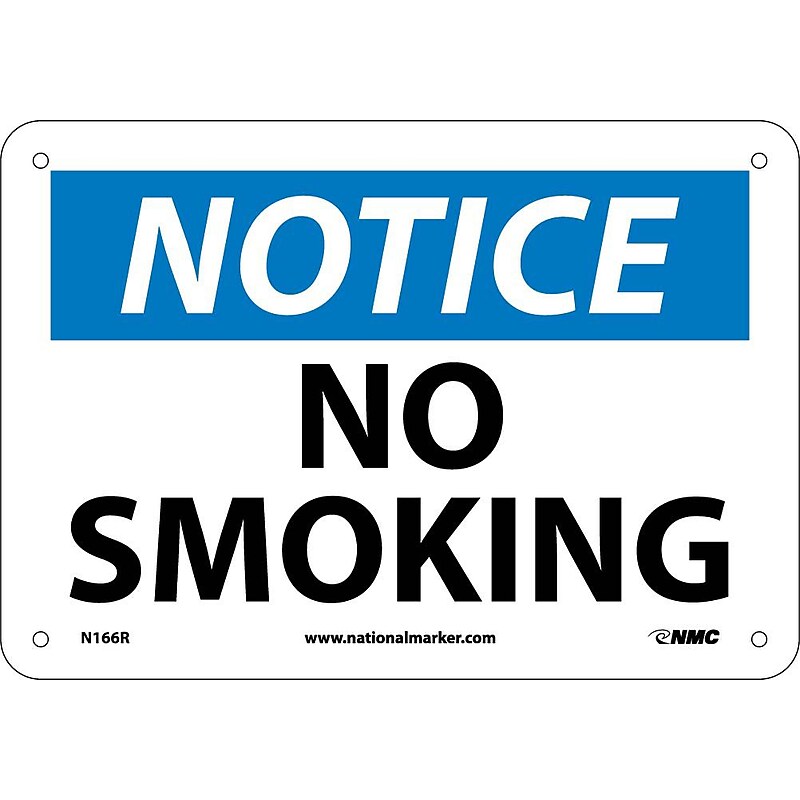 No Smoking, 7X10, Rigid Plastic, Notice Sign image 1