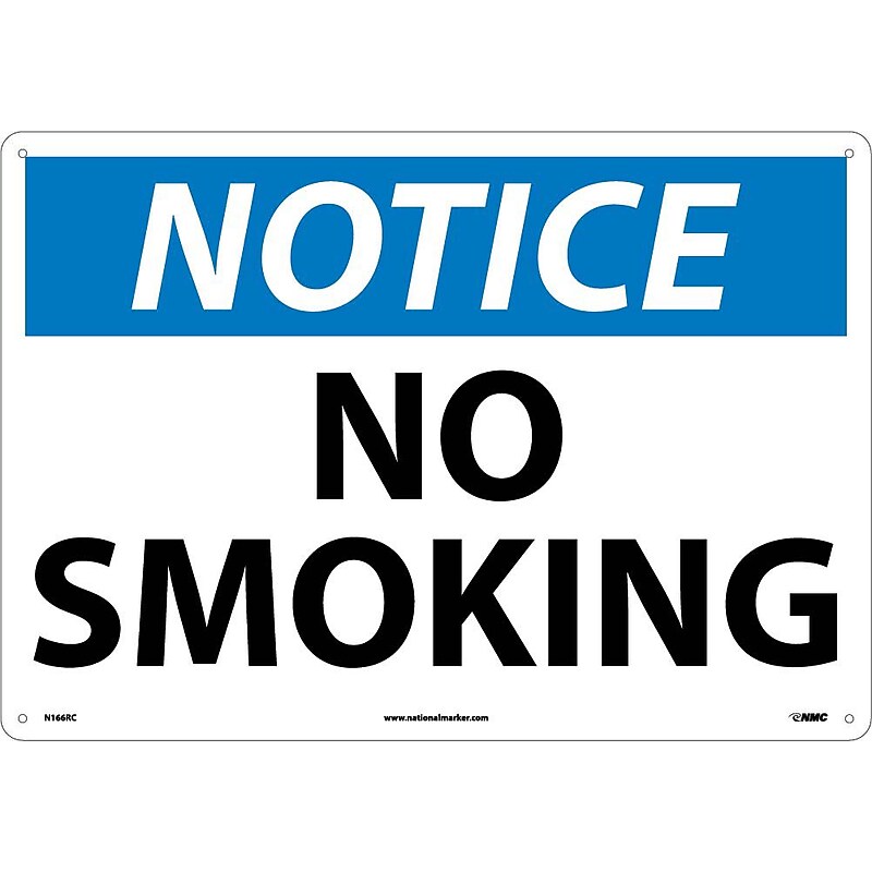 No Smoking, 14X20, Rigid Plastic, Notice Sign image 1