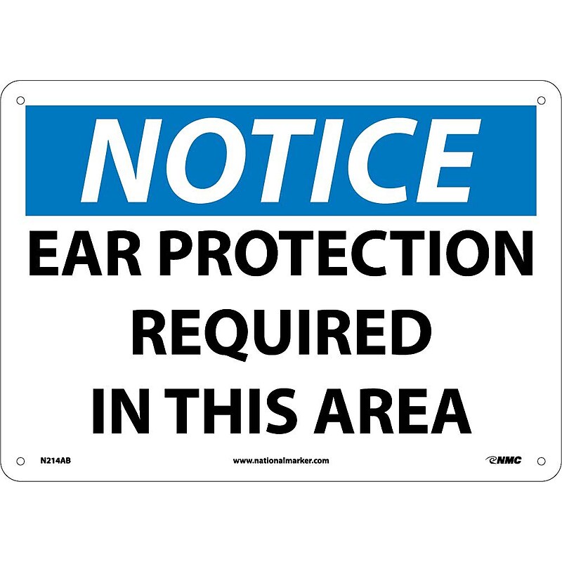 Ear Protection Required In This Area, 10X14, .040 Aluminum, Notice Sign image 1