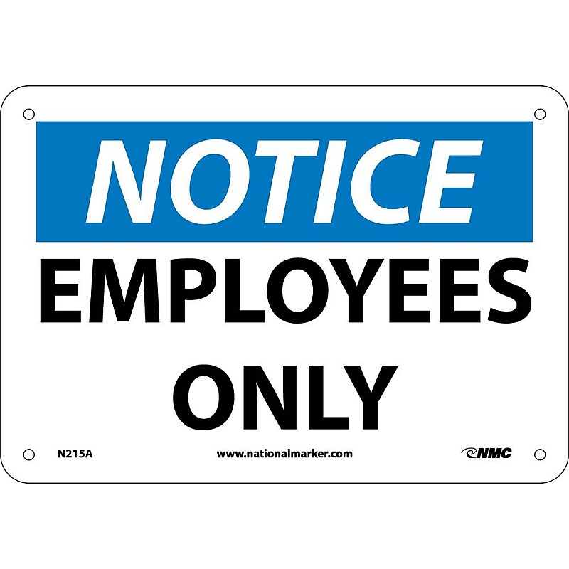 Employees Only, 7X10, .040 Aluminum, Notice Sign image 1