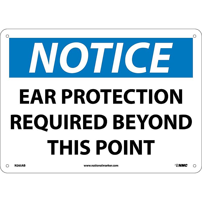 Notice Signs; Ear Protection Required Beyond This Point, 10X14, .040 Aluminum image 1