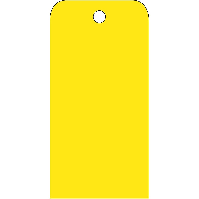 Accident Prevention Tags; Yellow Blank, 6X3, .015 Mil Unrip Vinyl, 25 Pk image 1