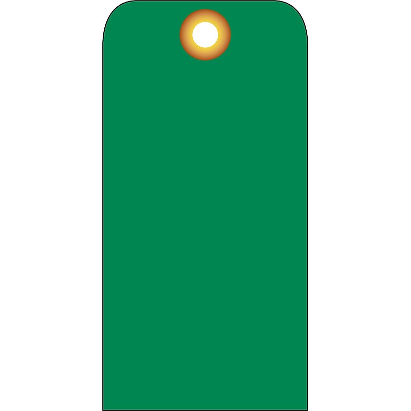 Accident Prevention Tags, Green Blank, 6X3, .015 Mil Unrip Vinyl, 25 Pk W/ Grommet image 1