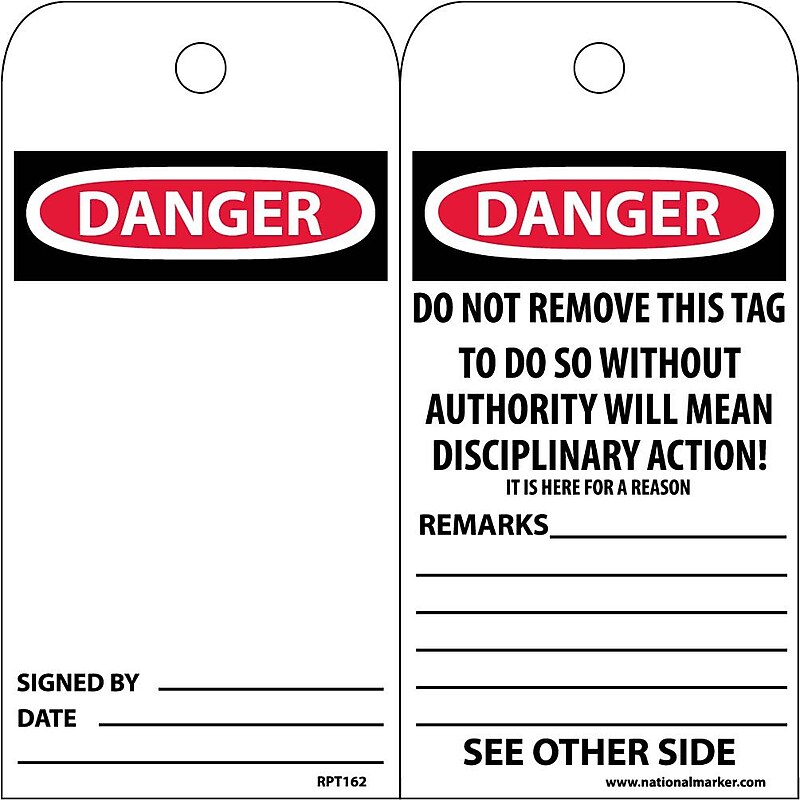 Accident Prevention Tags Danger 6X3 Unrip Vinyl 25/pack image 1