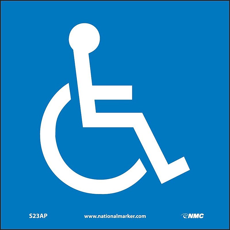 Handicapped Symbol, 4X4, Adhesive Vinyl, Labels sold in 5/Pk image 1