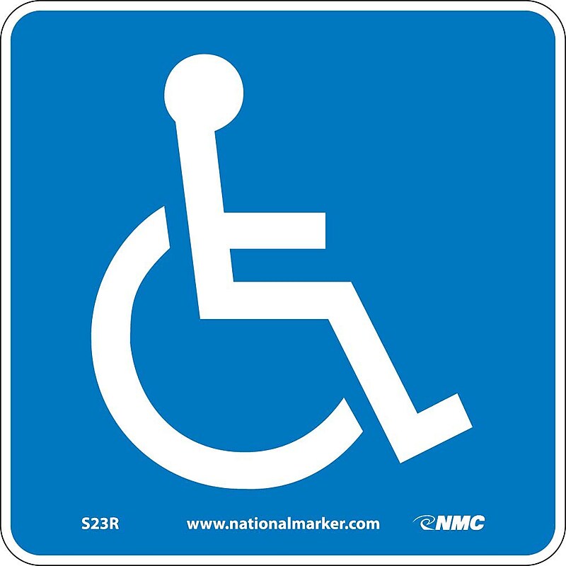 Information Signs; Handicapped (W/ Graphic), 7X7, Rigid Plastic image 1