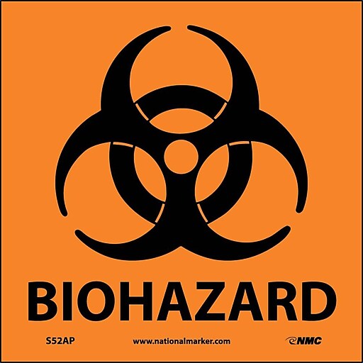 Biohazard (Graphic); 4X4, Adhesive Vinyl, Labels sold in 5/Pk Staples