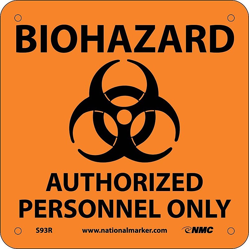 Biohazard Authorized Personnel Only (W/ Graphic), 7X7, Rigid Plastic, Caution Sign image 1