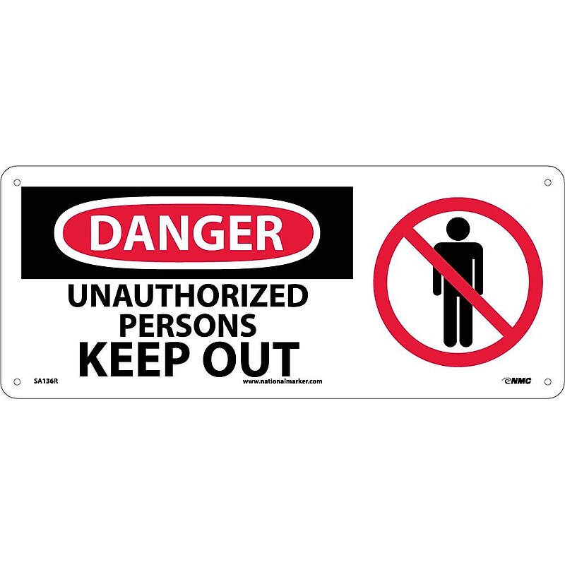 Unauthorized Persons Keep Out (W/Graphic), 7X17, Rigid Plastic, Danger Sign image 1