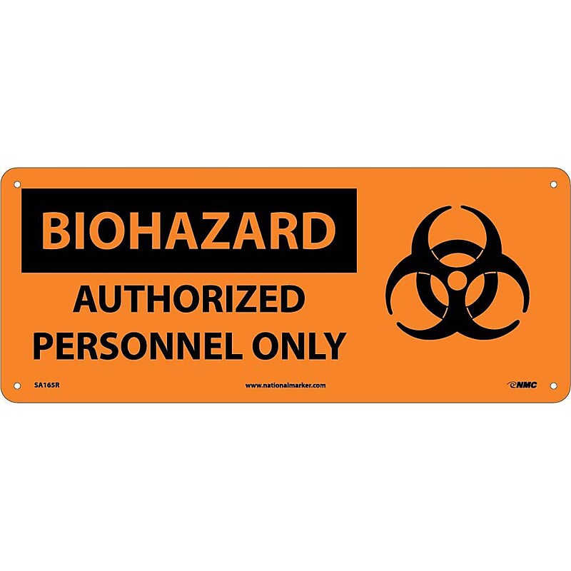 Biohazard, Authorized Personnel Only (W/Graphic), 7X17, Rigid Plastic, Caution Sign image 1