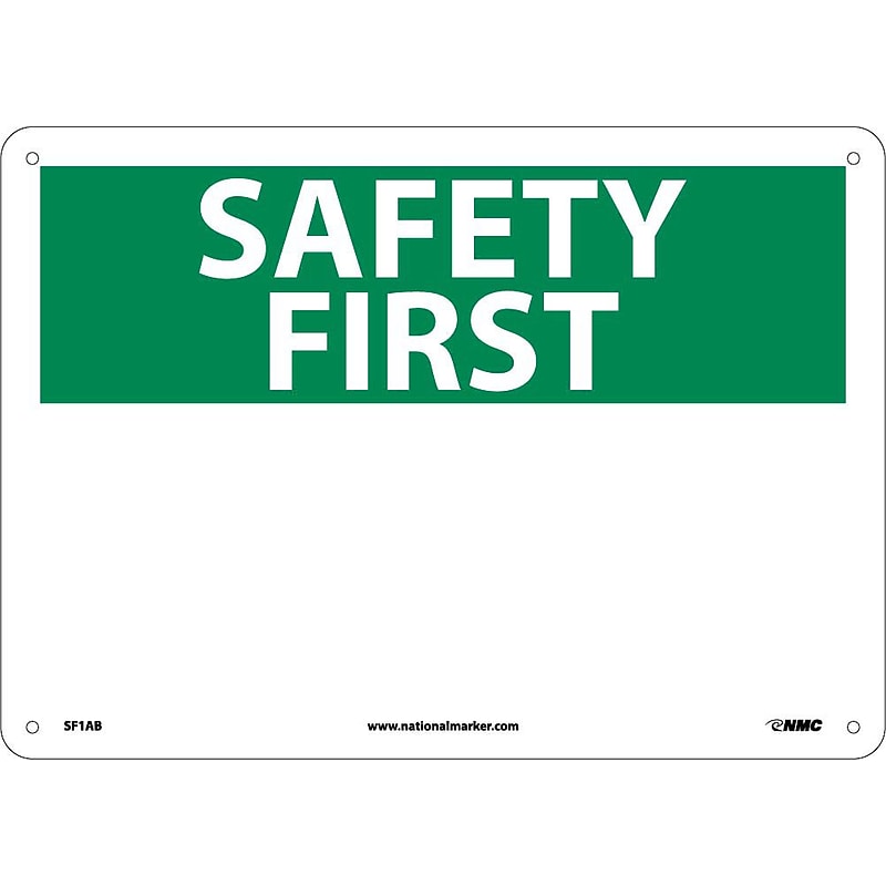 Safety First, (Heading Only), 10X14, .040 Aluminum, Information Sign image 1