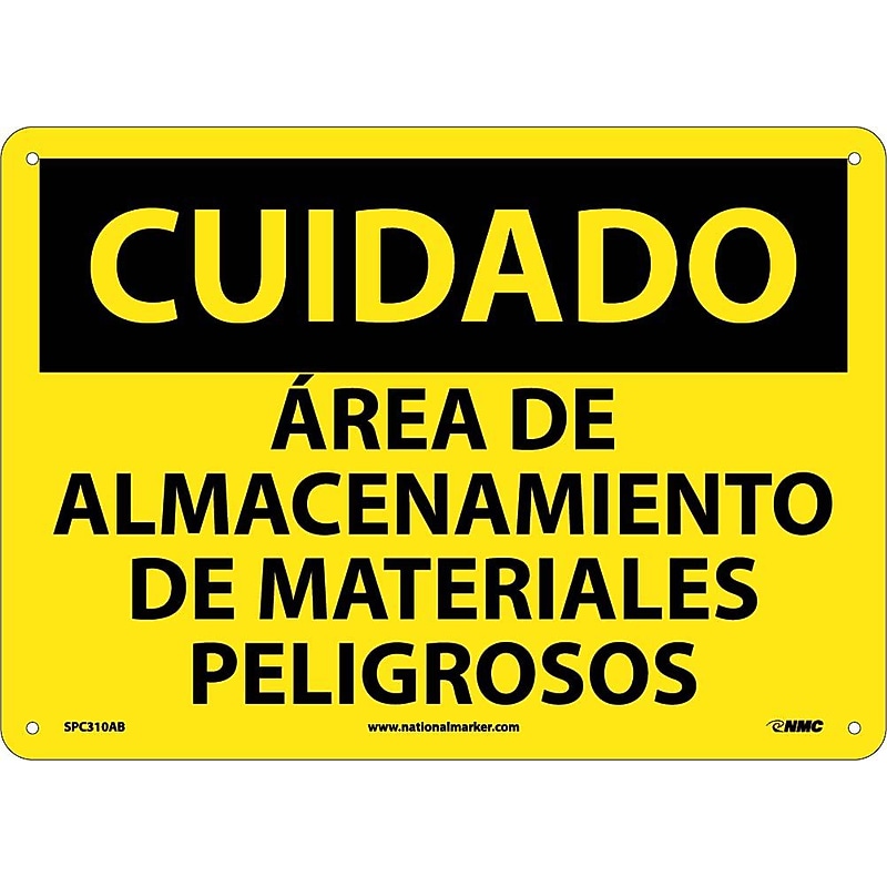 Area De Almacenamiento De Materiales Peligrosos, 10X14, .040 Aluminum, Caution Sign image 1