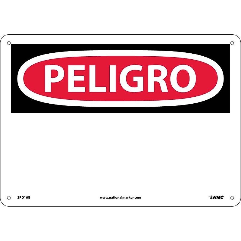 Peligro, (Blank), 10X14, .040 Aluminum, Danger Sign image 1