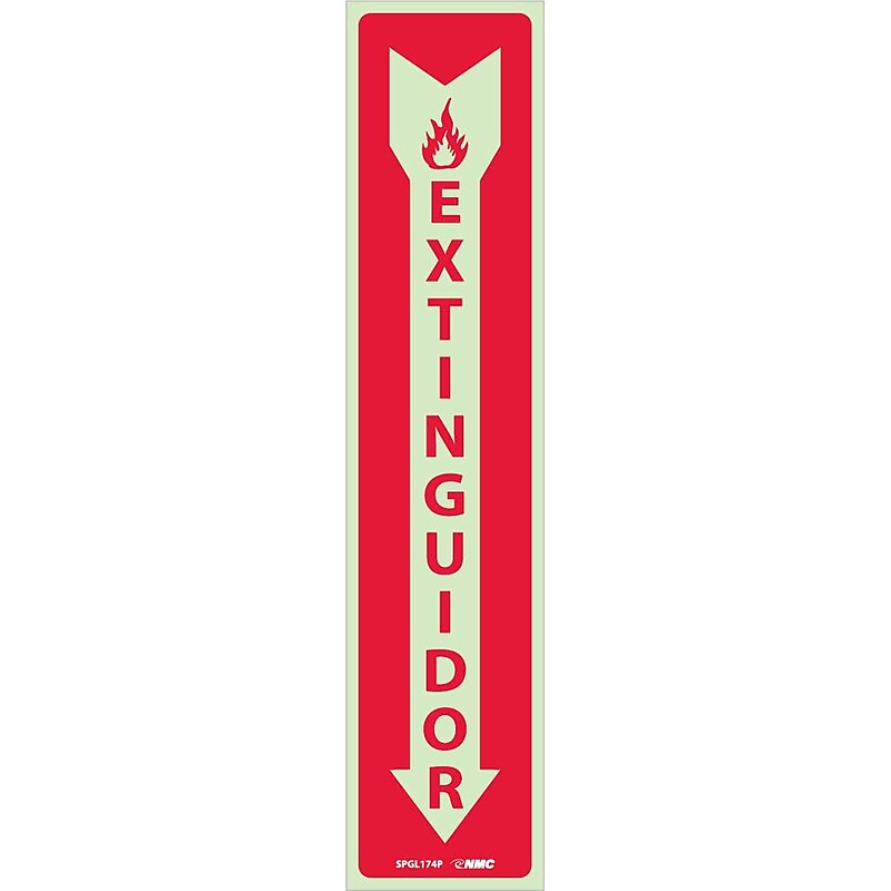 Information Labels; Fire, Fire Extinguidor, 18X4, Adhesive Vinylglow image 1