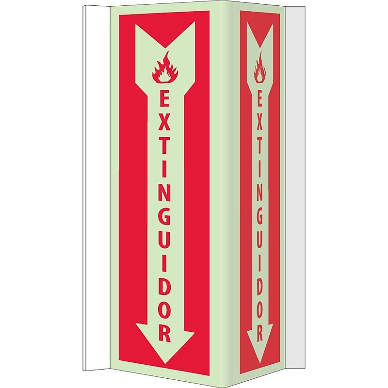 Notice Signs; Fire, Visi, Extinor, 16X8.75, Acrylic Glow image 1