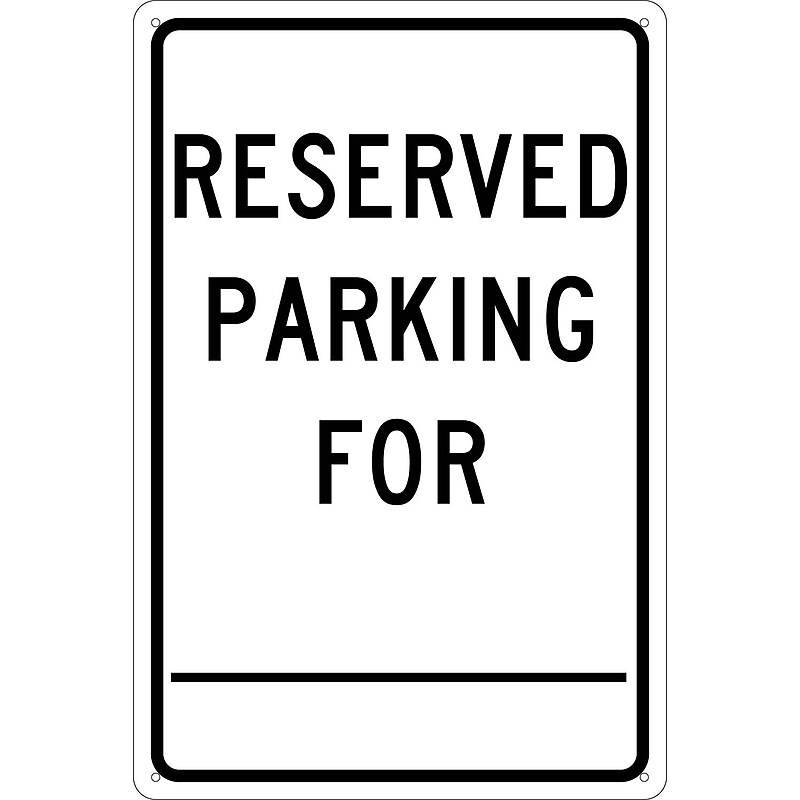 National Marker Reflective "Reserved Parking For ________" Parking Sign, 18" x 12", Aluminum (TM6G) image 1