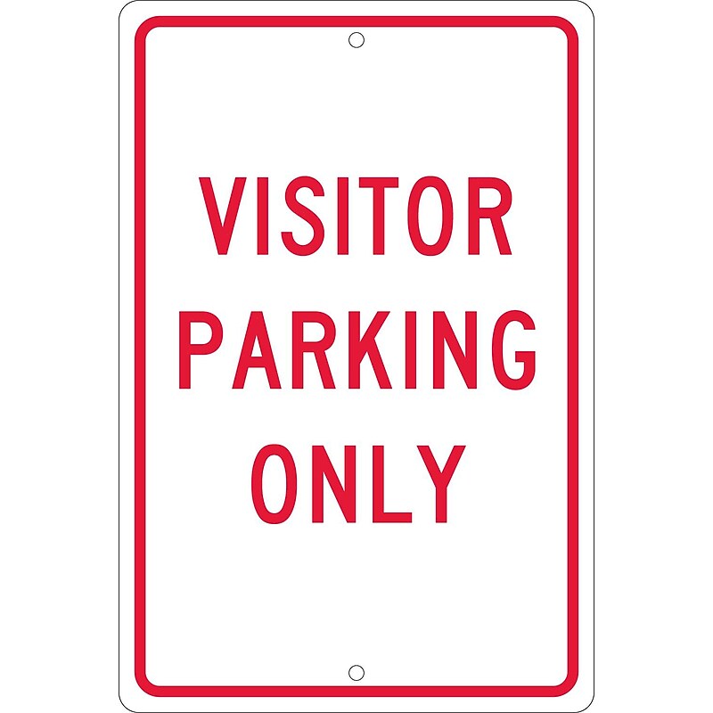 National Marker Reflective "Visitor Parking Only" Parking Sign, 18" x 12", Aluminum (TM7H) image 1