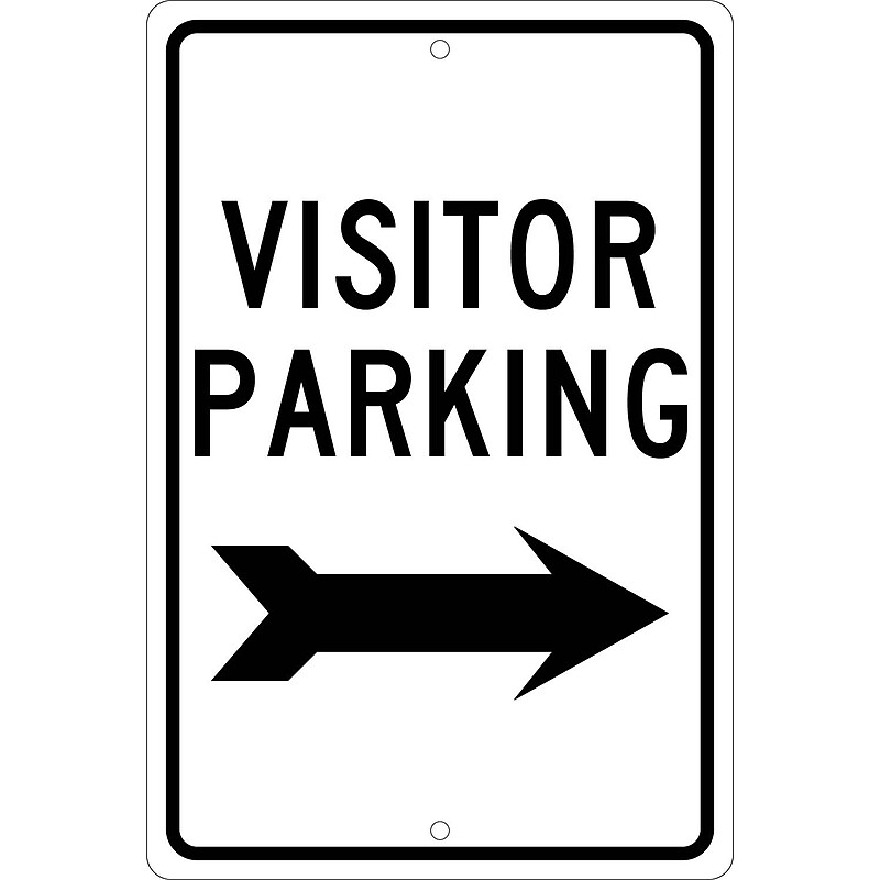 National Marker Reflective "Visitor Parking Right" Parking Sign, 18" x 12", Aluminum (TM8H) image 1