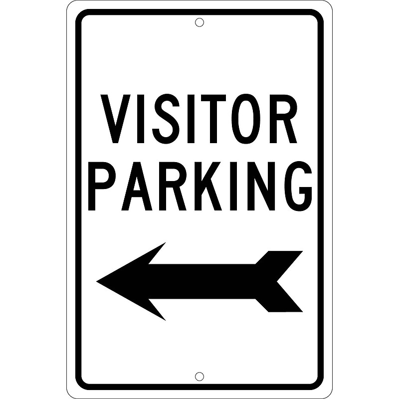 National Marker Reflective "Visitor Parking Left" Parking Sign, 18" x 12", Aluminum (TM9H) image 1