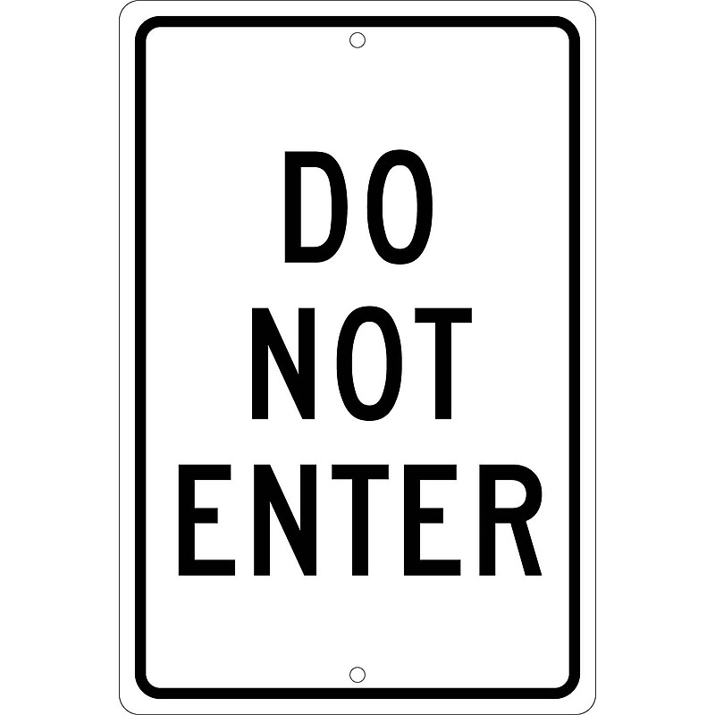 National Marker Reflective "Do Not Enter" Regulatory Traffic Sign, 18" x 12", Aluminum (TM11K) image 1