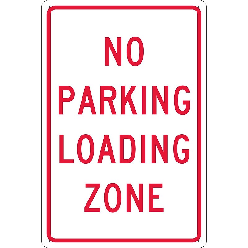 National Marker Reflective "No Parking Loading Zone" Parking Sign, 18" x 12", Aluminum (TM14G) image 1
