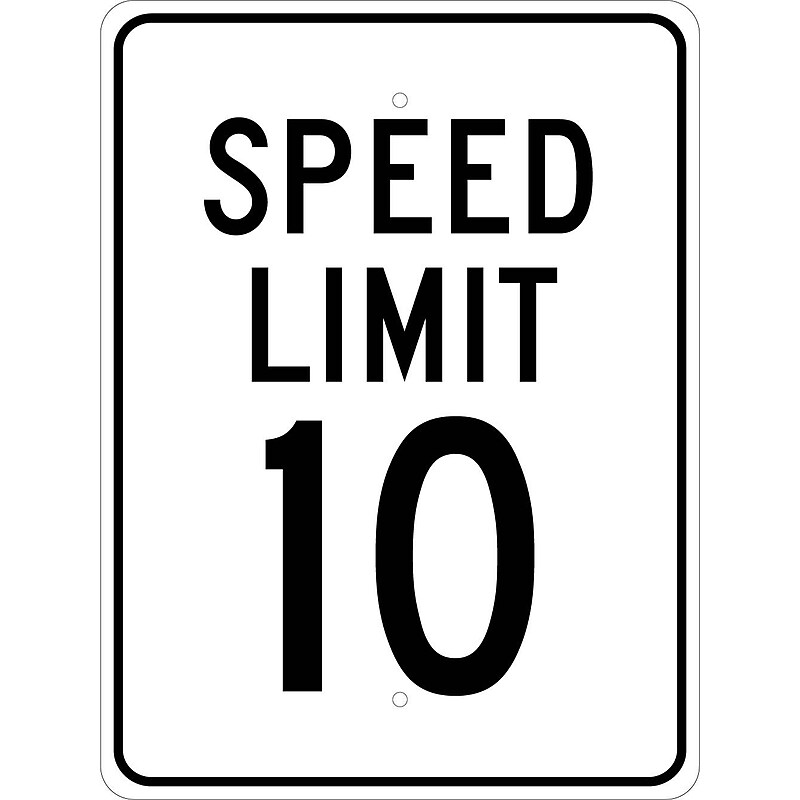 National Marker Reflective "Speed Limit 10" Speed Control Sign, 24" x 18", Aluminum (TM18J) image 1