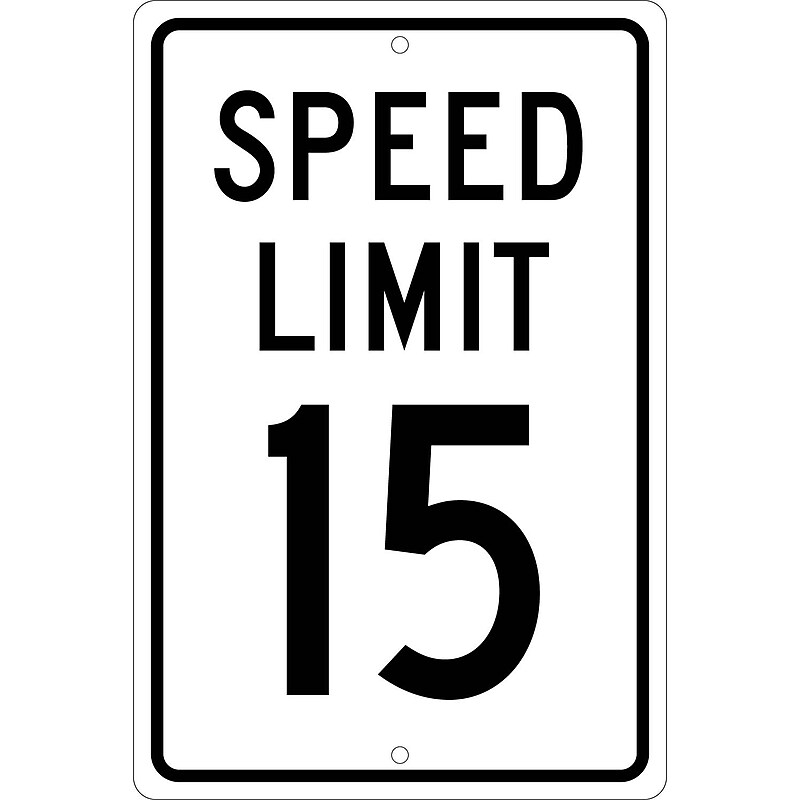 National Marker Reflective "Speed Limit 15" Speed Control Sign, 18" x 12", Aluminum (TM19H) image 1