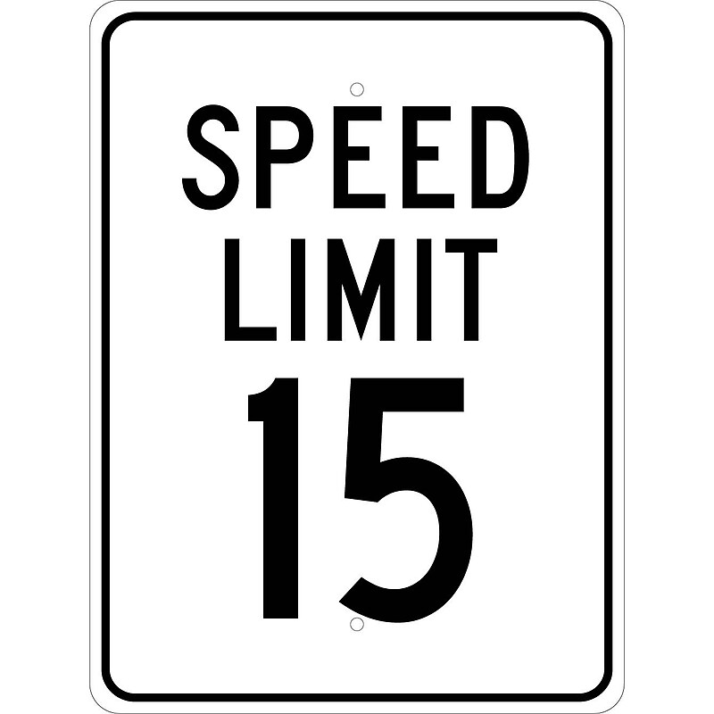 National Marker Reflective "Speed Limit 15" Speed Control Sign, 24" x 18", Aluminum (TM19J) image 1