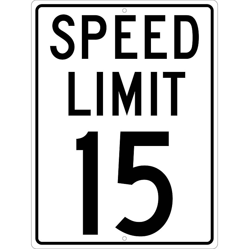 National Marker Reflective "Speed Limit 15" Speed Control Sign, 24" x 18", Aluminum (TM19K) image 1