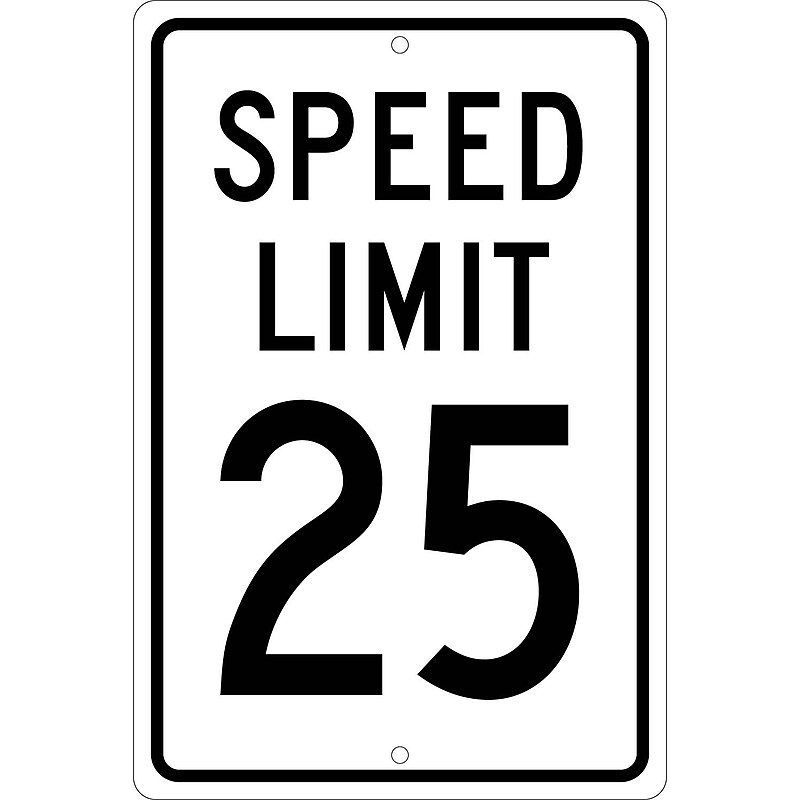 National Marker Reflective "Speed Limit 25" Speed Control Sign, 18" x 12", Aluminum (TM21H) image 1