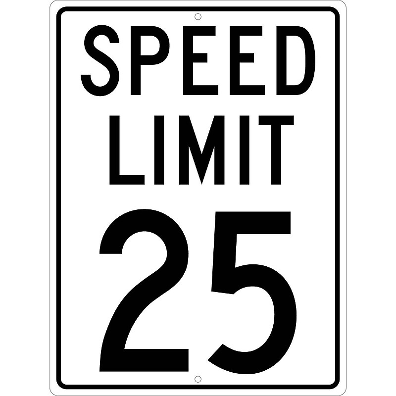 National Marker Reflective "Speed Limit 25" Speed Control Sign, 24" x 18", Aluminum (TM21K) image 1