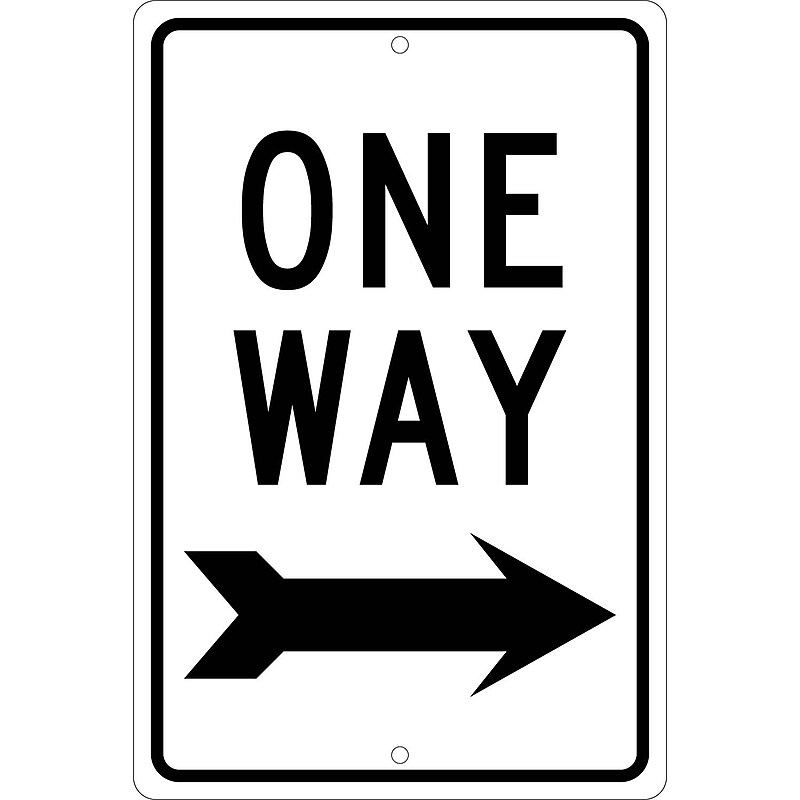 National Marker Reflective "One Way Right" Regulatory Traffic Sign, 18" x 12", Aluminum (TM23K) image 1