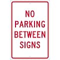 National Marker Reflective "No Parking Between Signs" Parking Sign, 18" x 12", Aluminum (TM29H)