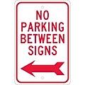 National Marker Reflective "No Parking Between Signs Left" Parking Sign, 18" x 12", Aluminum (TM31J)