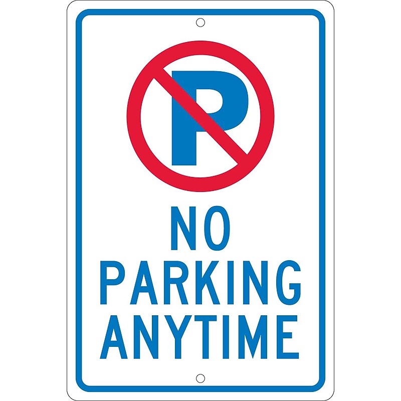 National Marker Reflective "No Parking Anytime" Parking Sign, 18" x 12", Aluminum (TM33H) image 1