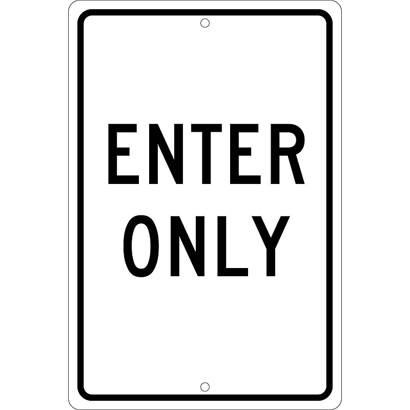 National Marker Reflective "Enter Only" Regulatory Traffic Sign, 18" x 12", Aluminum (TM36K) image 1
