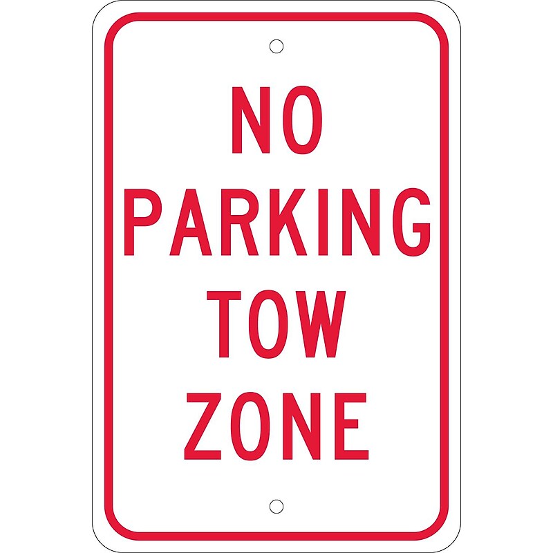 National Marker Reflective "No Parking Tow Zone" Parking Sign, 18" x 12", Aluminum (TM38J) image 1