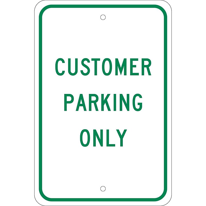 National Marker Reflective "Customer Parking Only" Parking Sign, 18" x 12", Aluminum (TM51J) image 1