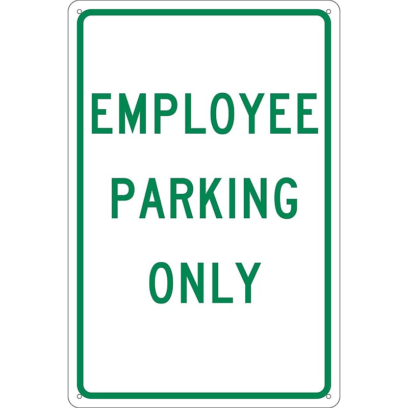 National Marker Reflective "Employee Parking Only" Parking Sign, 18" x 12", Aluminum (TM52G) image 1