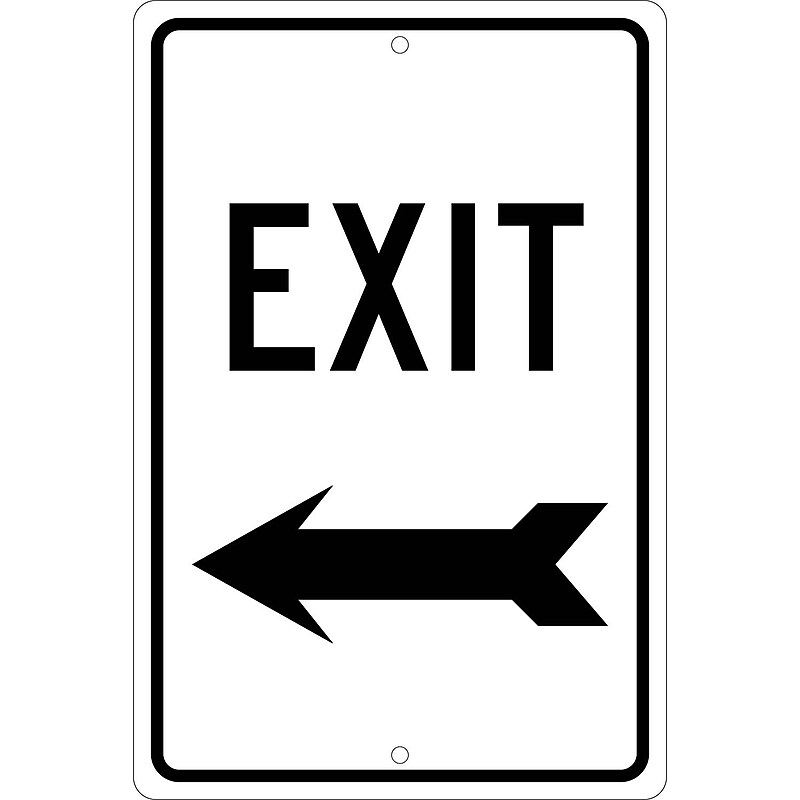 National Marker Reflective "Exit Left" Regulatory Traffic Sign, 18" x 12", Aluminum (TM79H) image 1